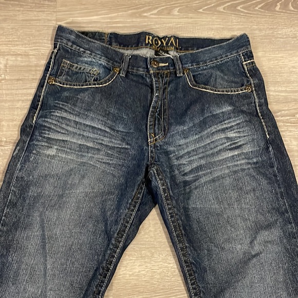 Men’s royal premium 33/30 jeans with embroidered pockets - Picture 2 of 9